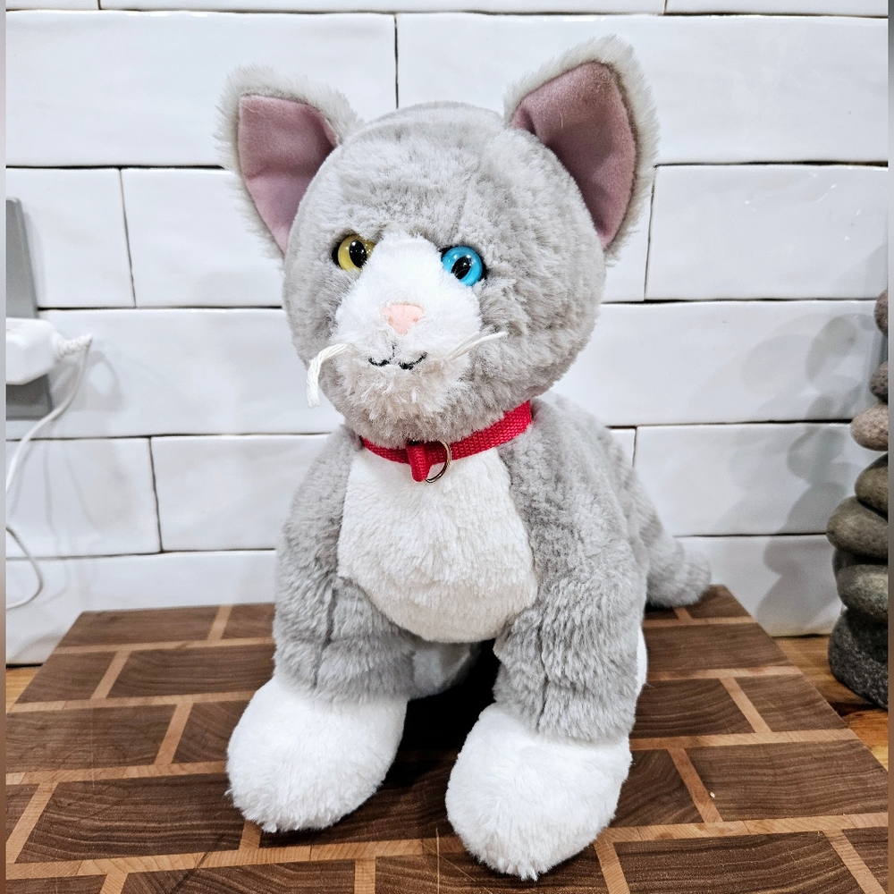 Build A Bear Gray Stripe Kitty Cat Plush With Different Eye Color & Meow Sound